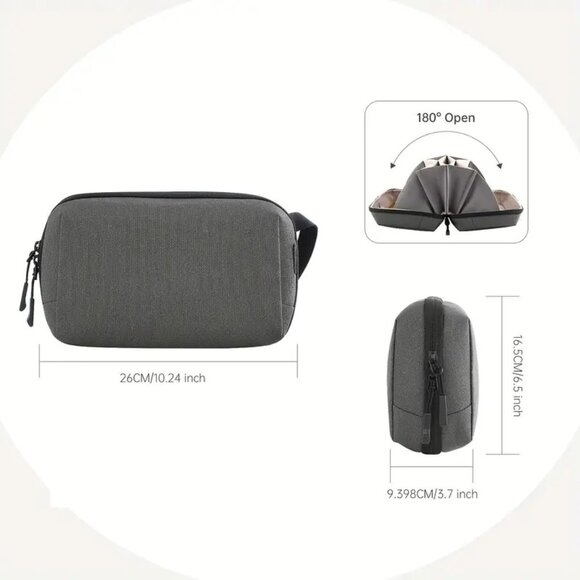 Waterproof Tech Organizer Green Travel Case - Electronics Organizer Bag Pouch - Picture 3 of 5